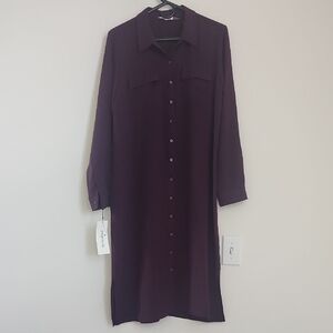 Calvin Klein Deep Purple Long Sleeve Dress